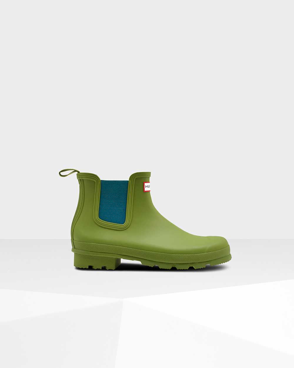 Mens Hunter Original Chelsea Boots Green | JZTOSB-473